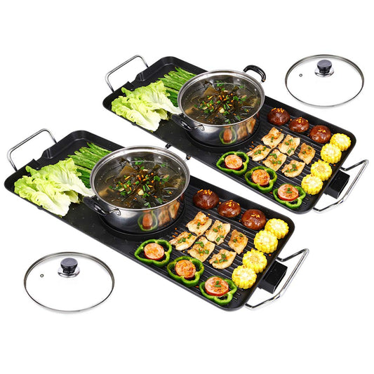 SOGA 2X Electric Steamboat Asian Hot Pot Soup Maker Fondue Teppanyaki Hotpot Grill $ 302.50
