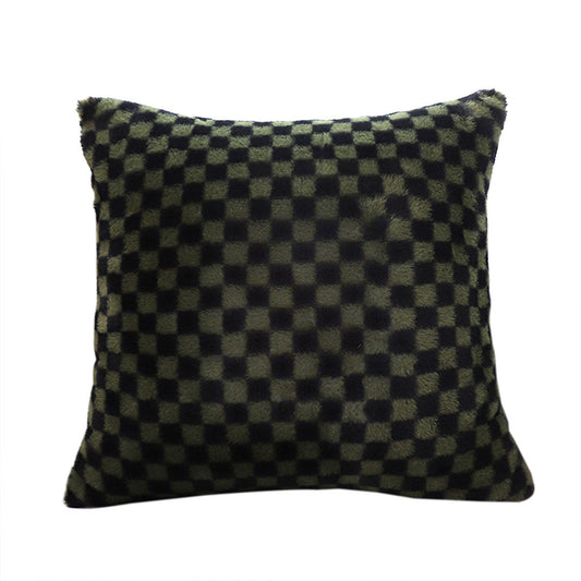 SOGA 45cm Urban Light Luxury Pillow Dark Night Green Checkered Square Throw Pillow $ 55.50