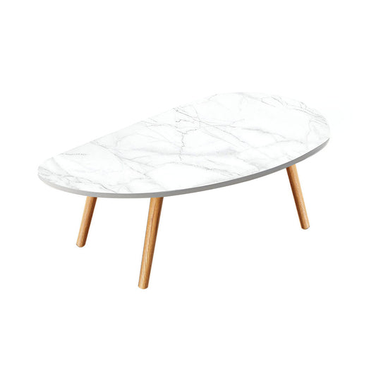 SOGA 80x40cm White Stone Pattern Living Room Nordic Coffee Table Modern Style $ 63.50