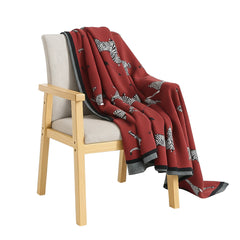 SOGA Wine red Zebra Print Throw Blanket 130x180cm Acrylic $ 97.90