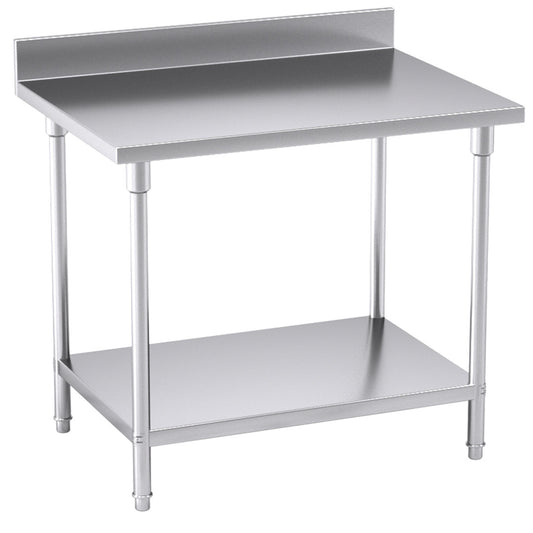 SOGA Commercial Catering Kitchen Stainless Steel Prep Work Bench Table with Back-splash 100*70*85cm $ 459.90