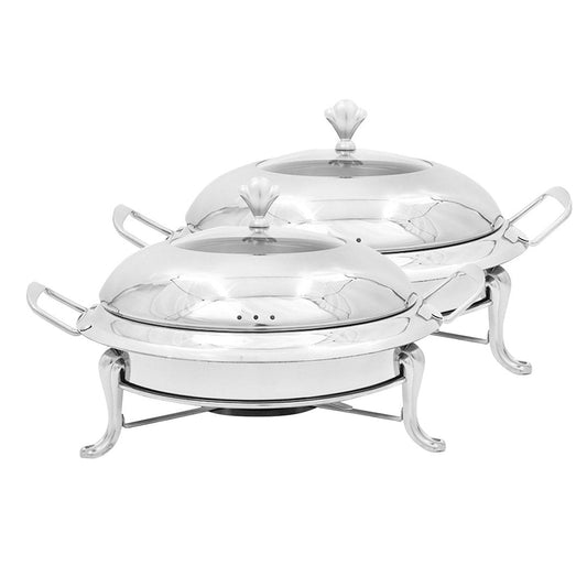 SOGA 2X Stainless Steel Round Buffet Chafing Dish Cater Food Warmer Chafer with Glass Top Lid $ 198.50