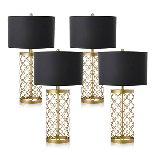 SOGA 4X Golden Hollowed Out Base Table Lamp with Dark Shade $ 855.50