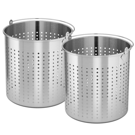 SOGA 2X 71L 18/10 Stainless Steel Perforated Stockpot Basket Pasta Strainer with Handle $ 312.90