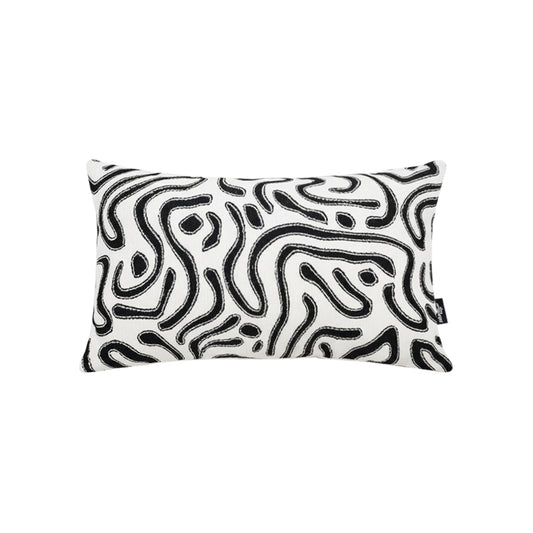 SOGA 30cm Black White Abstract Swirl Pattern Decorative Throw Pillow $ 72.50