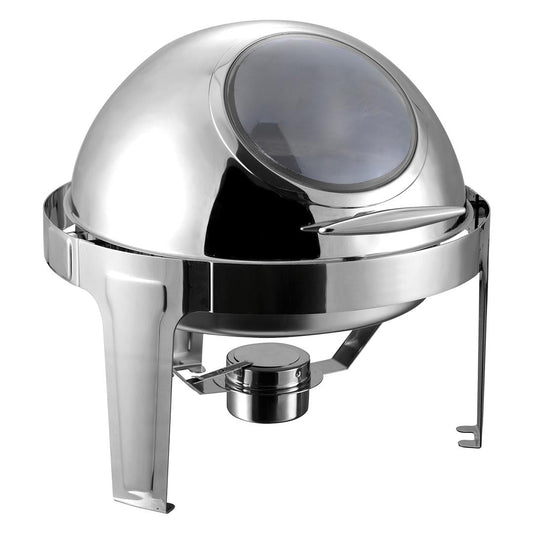 SOGA 6L Round Chafing Stainless Steel Food Warmer with Glass Roll Top $ 306.90