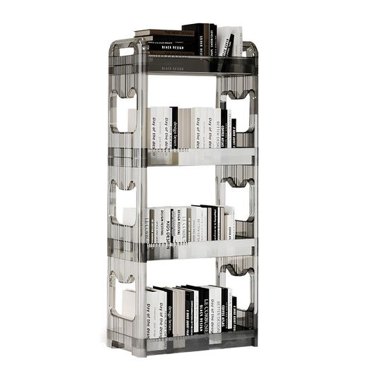 SOGA 38x24x90cm Clear 4 Tier Bookshelf & Cosmetic Storage Organizer Trolley Rack $ 77.90