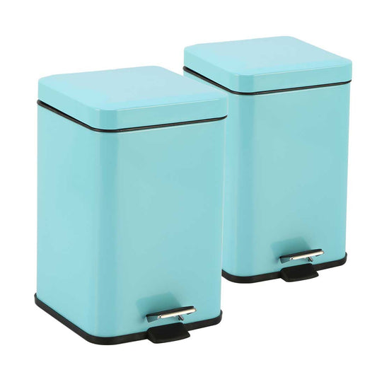 SOGA 2X Foot Pedal Stainless Steel Rubbish Recycling Garbage Waste Trash Bin Square 12L Blue $ 161.90