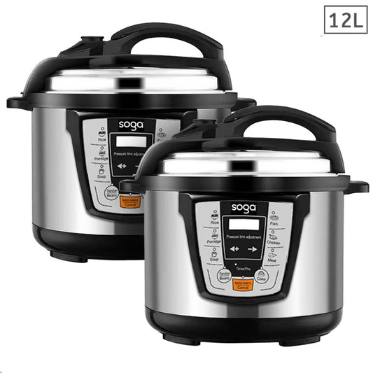 SOGA 2X Electric Stainless Steel Pressure Cooker 12L 1600W Multicooker 16 $ 689.90