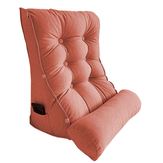 SOGA 60cm Peach Triangular Wedge Lumbar Pillow Headboard Backrest Sofa Bed Cushion Home Decor $ 99.90