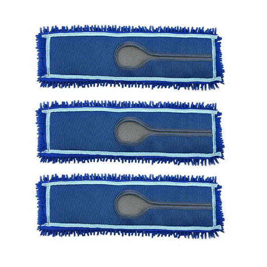 SOGA 3X 100x22 Blue Microfiber Flat Mop Floor Cleaning Pads Rotating Dust Remover $ 80.90