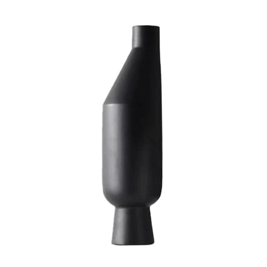 SOGA 14x52cm Ornament Black Minimalist Vases with Narrow Neck Rounded Body for Modern Home Decor $ 111.50