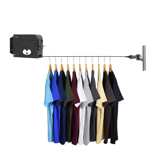 SOGA 160mm Wall-Mounted Clothes Line Dry Rack Retractable Space-Saving Foldable Hanger Black $ 55.50