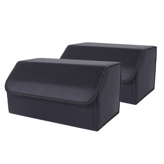 SOGA 2X Leather Car Boot Collapsible Foldable Trunk Cargo Organizer Portable Storage Box Black Large $ 86.50