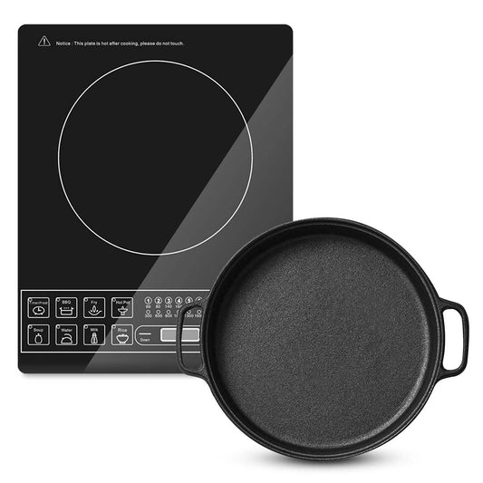 SOGA Electric Smart Induction Cooktop and 30cm Cast Iron Frying Pan Skillet Sizzle Platter $ 161.90