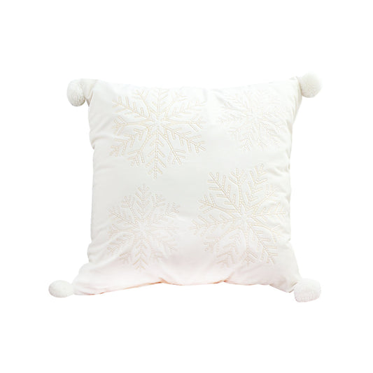 SOGA 45cm Throw Pillow White Soft Plush Christmas Snowflake Ball Square For festive Holiday $ 46.90