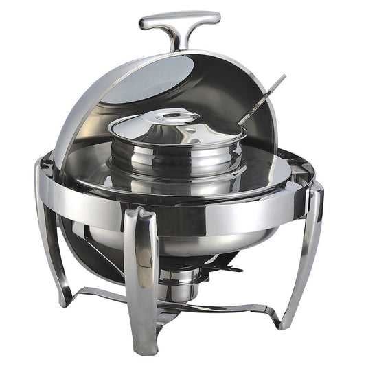SOGA 6.5L Stainless Steel Round Soup Tureen Bowl Station Roll Top Buffet Chafing Dish Catering Chafer Food Warmer Server $ 266.90