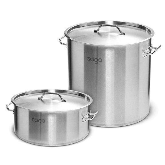SOGA 14L Wide Stock Pot and 50L Tall Top Grade Thick Stainless Steel Stockpot 18/10 $ 322.50