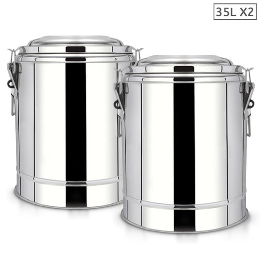 SOGA 2X 35L Stainless Steel Insulated Stock Pot Hot & Cold Beverage Container $ 301.90