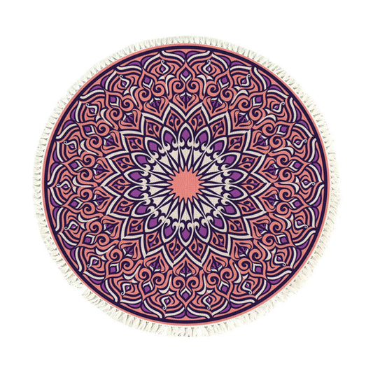 SOGA 90cm Purple Mandala Round Carpet for Living Room Bedroom Anti-slip Doormat Home Decor $ 55.50