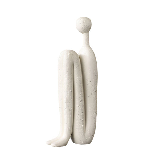 SOGA 10x28cm Ornament Modern Stickman Art Sculpture Minimalist Resin Statue Round Head for Home Decor and Bookend $ 33.50
