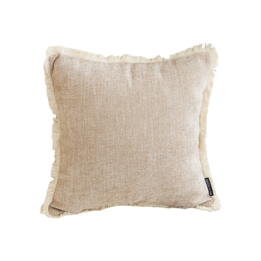 SOGA 45cm Throw Pillow Latte Color Chenille Textured with Tassels Stylish Square Cozy Home Decor $ 46.90