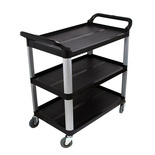 SOGA 3 Tier Food Trolley Food Waste Cart Storage Mechanic Kitchen Black 83.5x43x95cm Small $ 224.50
