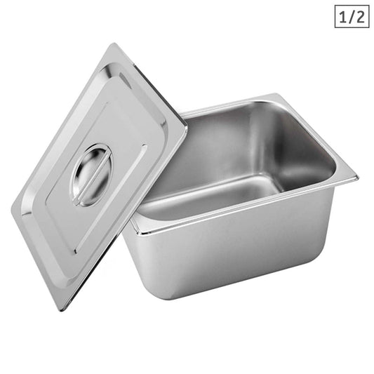 SOGA Gastronorm GN Pan Full Size 1/2 GN Pan 20cm Deep Stainless Steel Tray With Lid $ 44.50