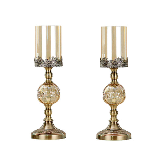 SOGA 2X 42cm Glass Candle Holder Candle Stand Glass/Metal $ 172.90