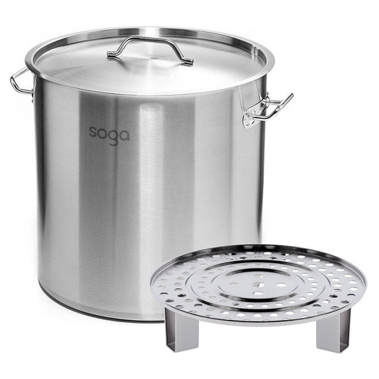 SOGA 50L Stainless Steel Stock Pot with One Steamer Rack Insert Stockpot Tray $ 254.50