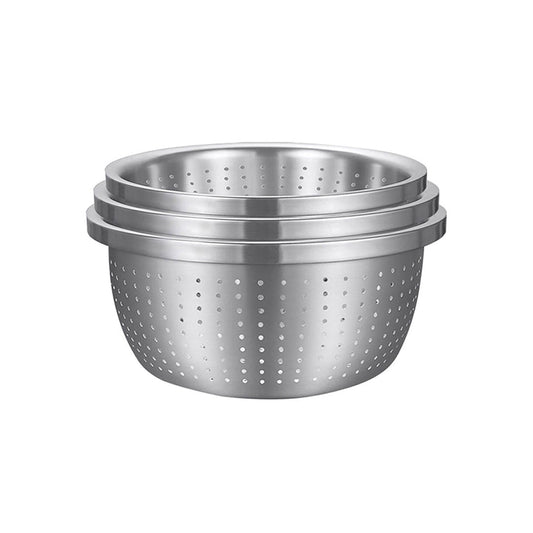 SOGA Stainless Steel Nesting Basin Colander Perforated Kitchen Sink Washing Bowl Metal Basket Strainer Set of 3 $ 68.90