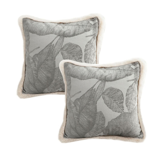 SOGA 2X 45cm Wabi-sabi Raised Embroidery Leaf & Square Throw Pillow $ 129.50