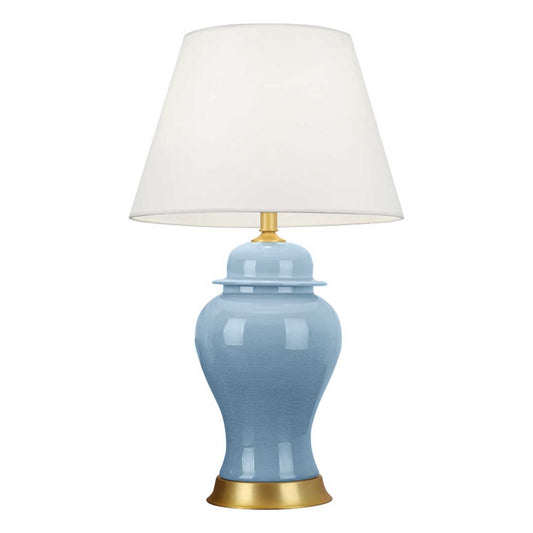 SOGA Oval Ceramic Table Lamp with Gold Metal Base Desk Lamp Blue $ 211.50