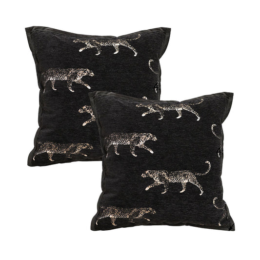 SOGA 2X 45cm Light Luxury Vintage Leopard Print Square Black Throw Pillow $ 129.50