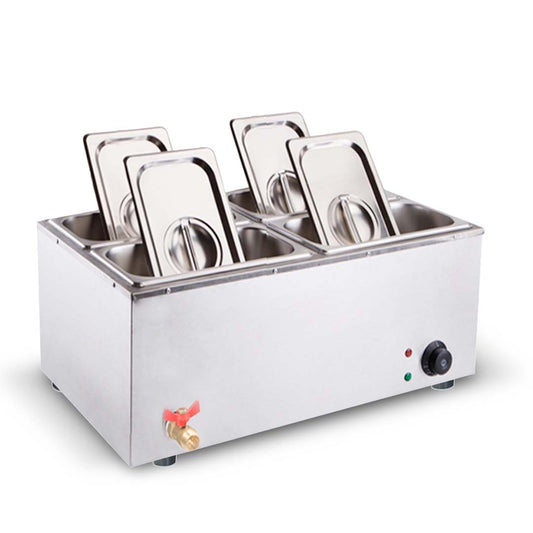 SOGA Stainless Steel 4 X 1/2 GN Pan Electric Bain-Marie Food Warmer with Lid $ 488.90