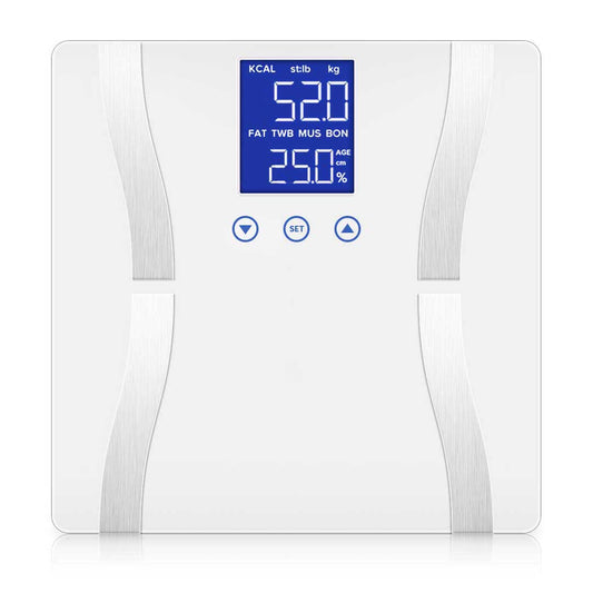 Glass LCD Digital Body Fat Scale Bathroom Electronic Gym Water Weighing Scales White $ 33.50