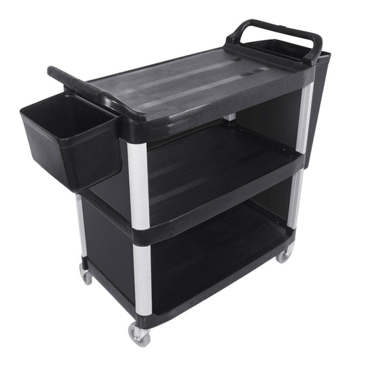 SOGA 3 Tier Covered Food Trolley Food Waste Cart Storage Mechanic Kitchen with Bins $ 325.50