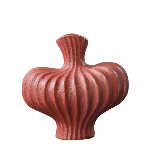 SOGA 25X24cm Ornament Matte Red Small Vases Countertop Decoration Accessories Porch Crafts Home Decor $ 88.90