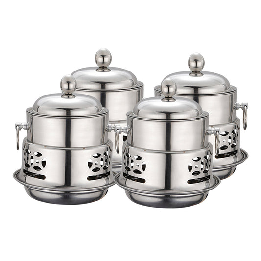 SOGA 4X Stainless Steel Mini Asian Buffet Hot Pot Single Person Shabu Alcohol Stove Burner with Lid $ 211.50
