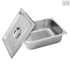 SOGA Gastronorm GN Pan Full Size 1/2 GN Pan 10cm Deep Stainless Steel Tray With Lid $ 44.50