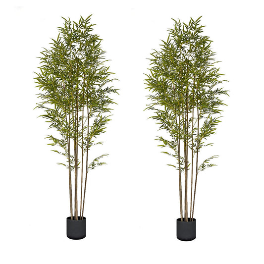 SOGA 2X 240cm Lucky Bamboo Tree Bambusa Vulgaris Artificial Plant w/ 7 Branches Home Accent Decor $ 549.90