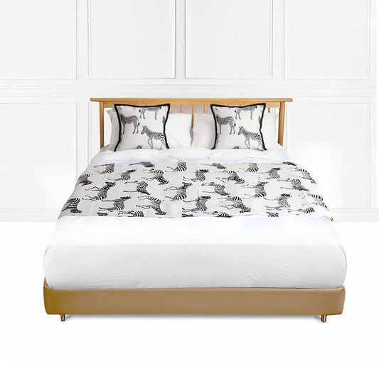 SOGA 1.8m Bed Light Luxury Zebra Vintage Bed Scarf Runner Bedding Tail Pad Flag For Home Hotel Set of 3 $ 188.90