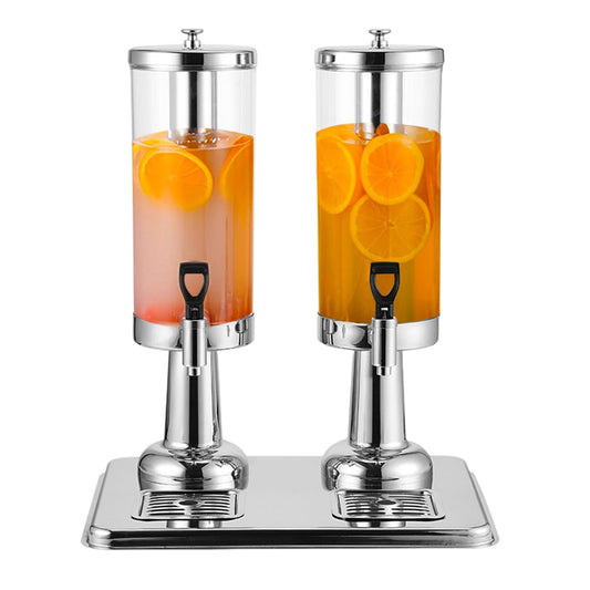 SOGA 6L Dual Silver Stainless Steel Beverage Dispenser Ice Cylinder Clear Juicer Hot Cold Water Jug $ 277.90