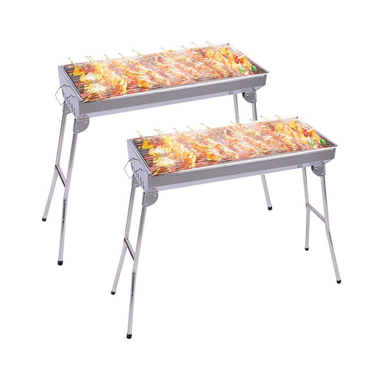 SOGA 2x Skewers Grill Portable Stainless Steel Charcoal BBQ Outdoor 6-8 Persons $ 173.50