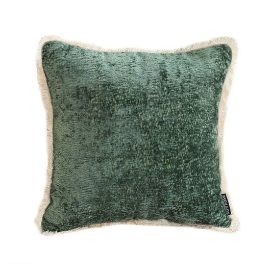 SOGA 45cm Jade Green Home aesthetic chenille texture tassel square Throw Pillow $ 55.50