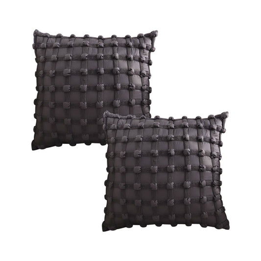 SOGA 2X 45cm Black Medieval style Puff Rivet Square Product Throw Pillow $ 107.90