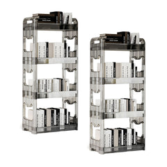SOGA 2X 38x24x90cm Clear 4 Tier Bookshelf & Cosmetic Storage Organizer Trolley Rack $ 151.50