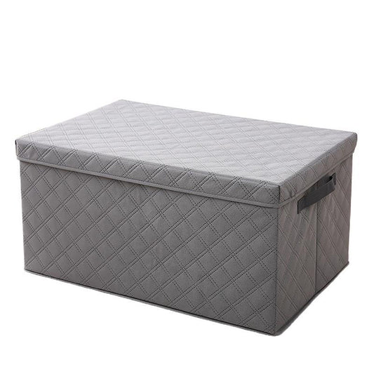 SOGA Extra Large Grey Non-Woven Diamond Quilt Grid Fabric Storage/Organizer Box