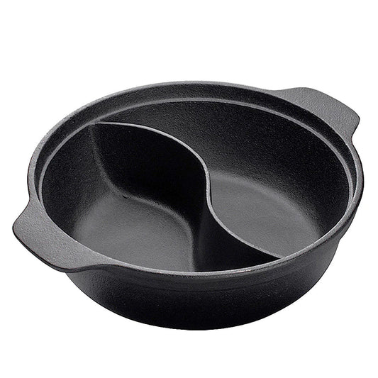 SOGA 32CM Round Cast Iron Shabu Shabu Hotpot Beef Chicken Stew Wok Two-Flavor Division $ 105.50