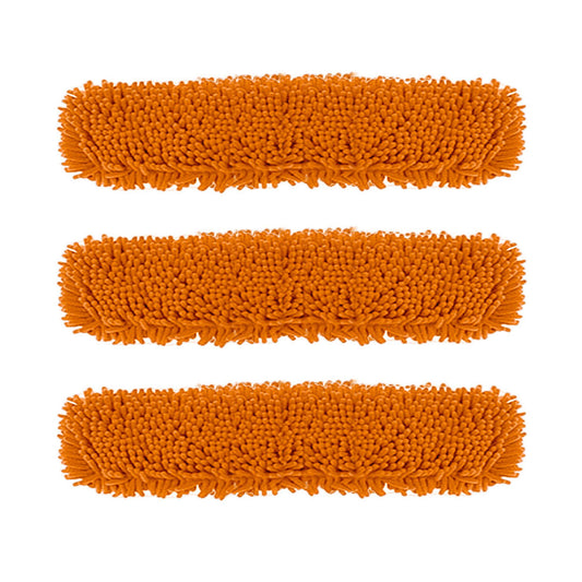 SOGA 3X 80x12 Orange Microfiber Flat Mop Floor Cleaning Pads Rotating Dust Remover $ 67.90